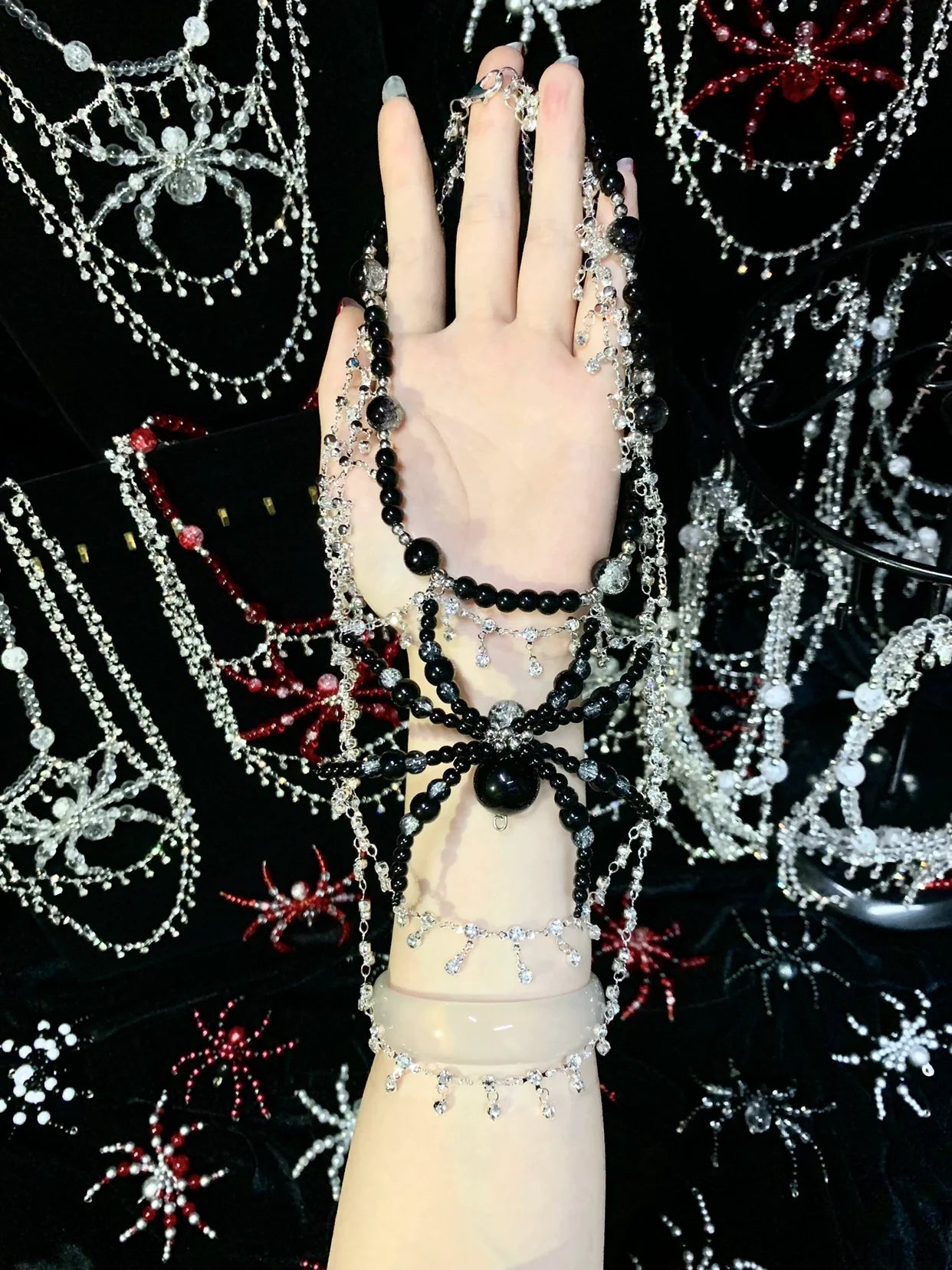 Collana ragno di ghiaccio fatta a mano in stile punk gotico scuro
