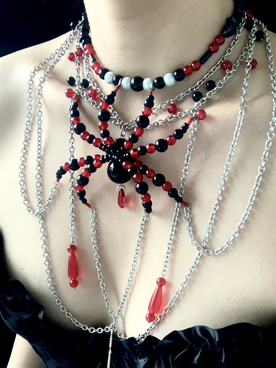 Entrenched Spider Necklace Dark Gothic Punk Handmade