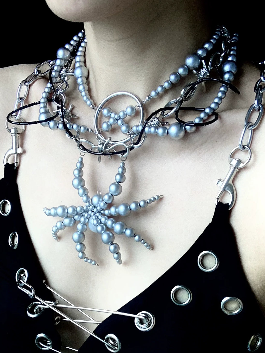 Mechanical Spider Necklace Dark Gothic Punk Handmade