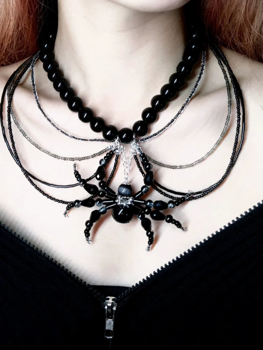 Nourish Spider Necklace Dark Gothic Punk Handmade