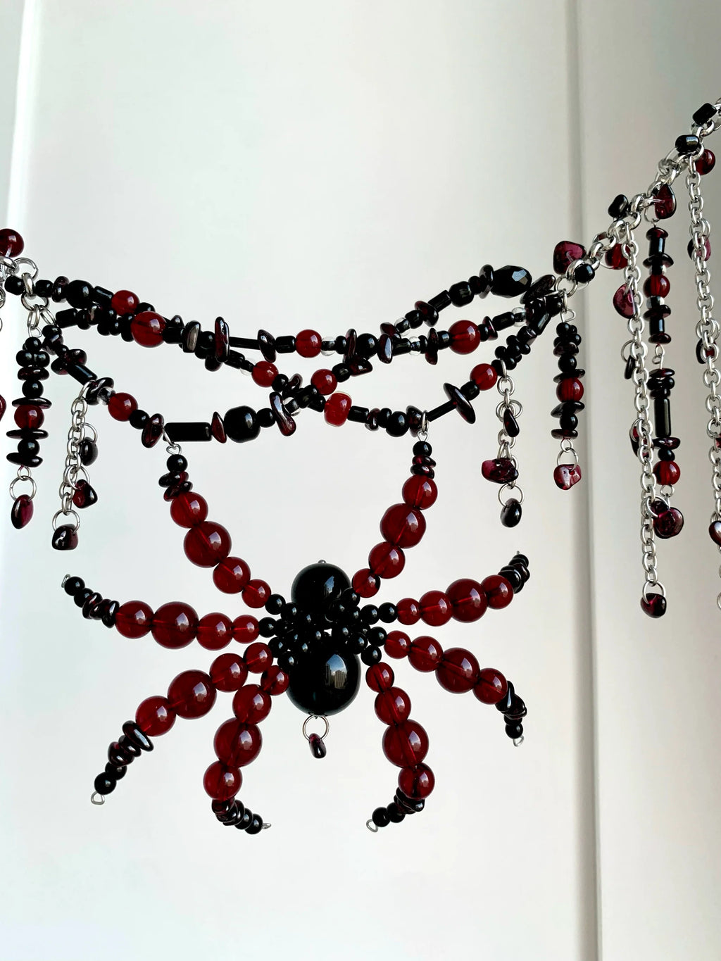 Collar de araña de plasma, estilo gótico punk oscuro, hecho a mano