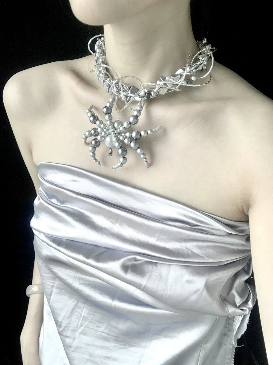 Import Spider Necklace Dark Gothic Punk Handmade