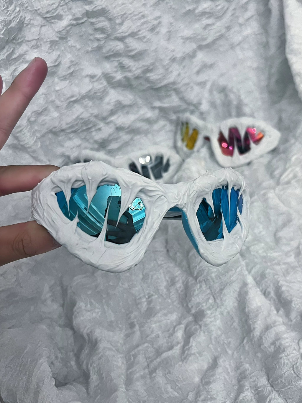 "Glacier" Y2K Streetwear Handmade Resin Drip Sunglasses Gothic Cyberpunk Statement