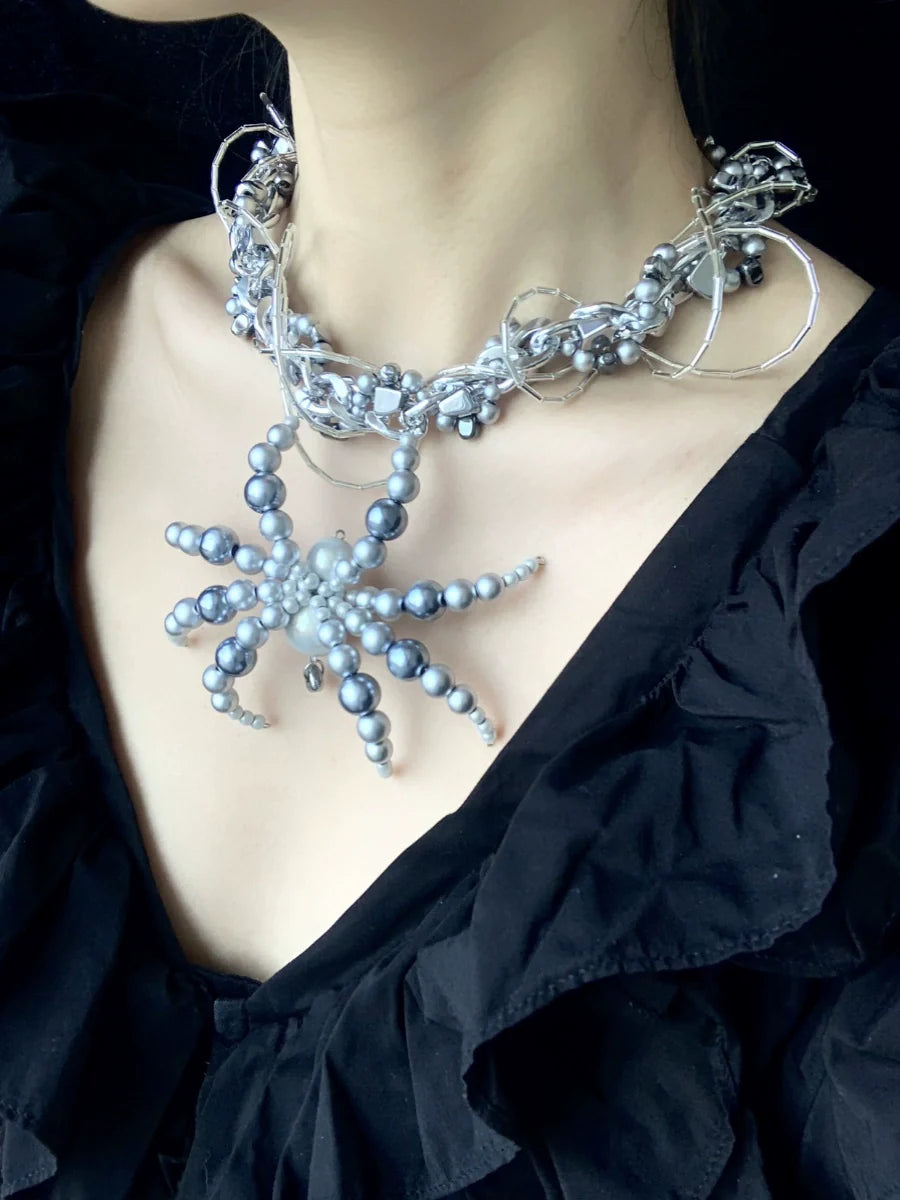 Import Spider Necklace Dark Gothic Punk Handmade