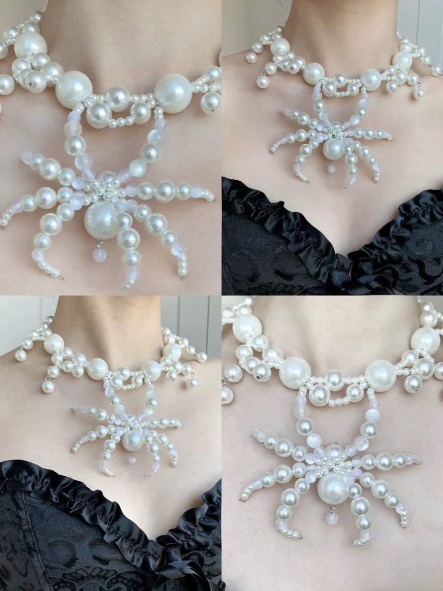 Precioso collar de araña gótico oscuro punk hecho a mano