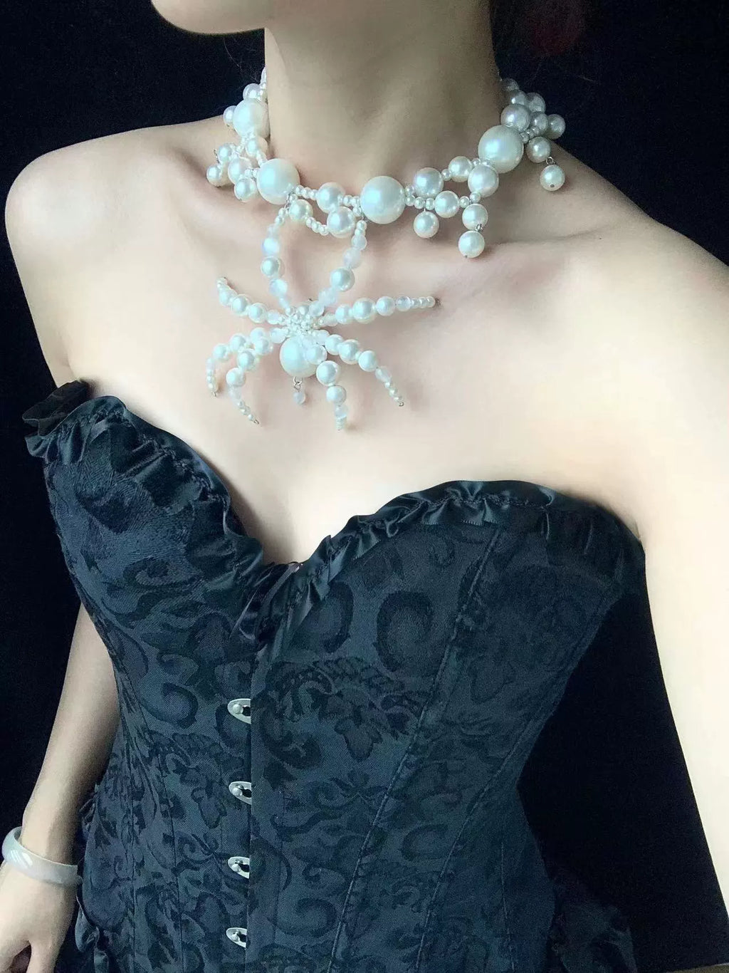 Precioso collar de araña gótico oscuro punk hecho a mano