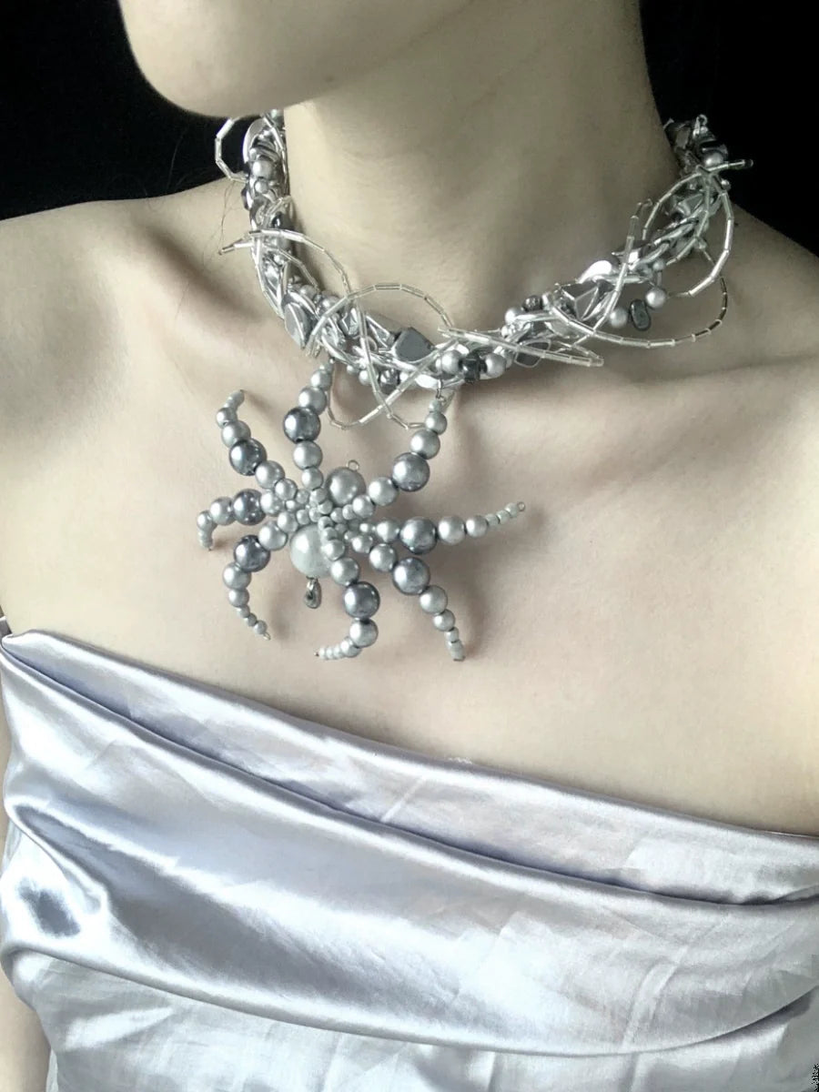 Import Spider Necklace Dark Gothic Punk Handmade