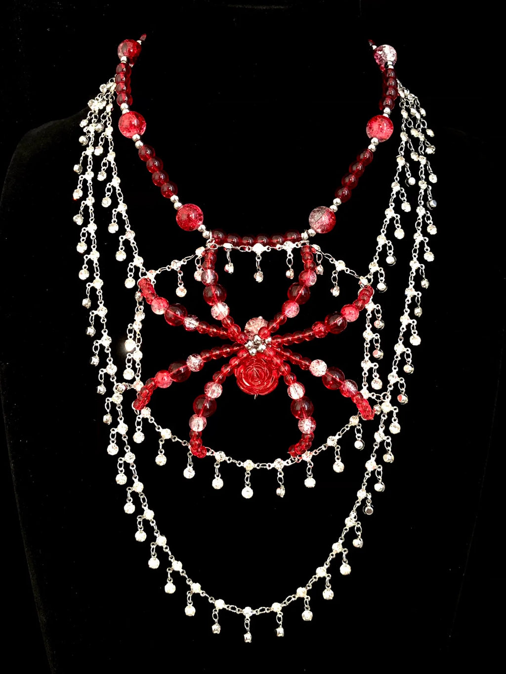 Collana ragno di ghiaccio fatta a mano in stile punk gotico scuro
