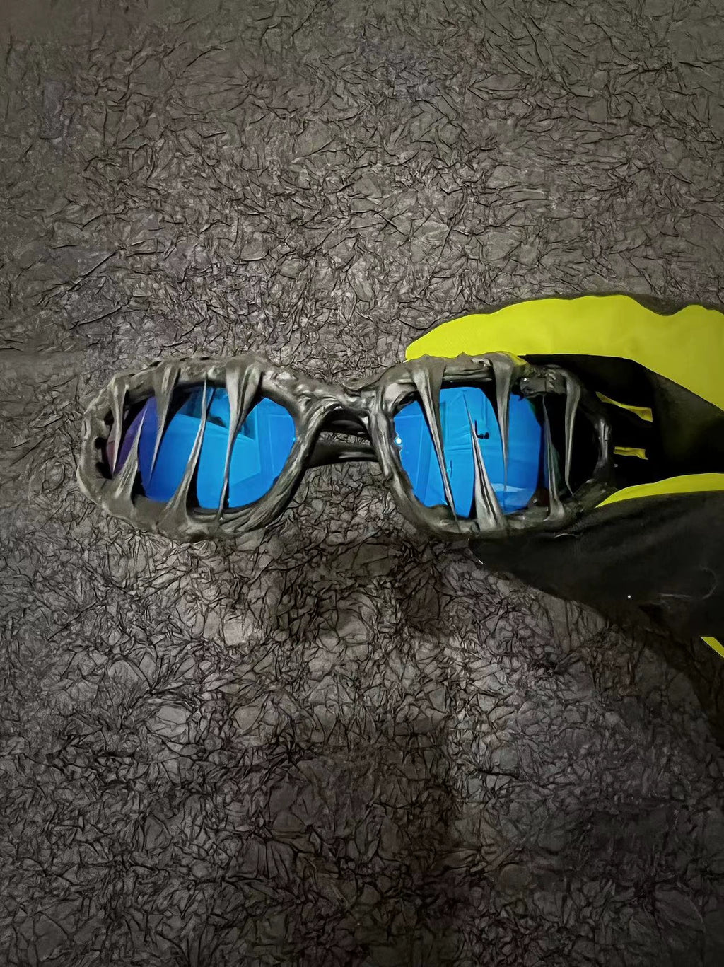 "Eternal Night Ice" Y2K Streetwear Handmade Resin Drip Sunglasses Gothic Cyberpunk Statement