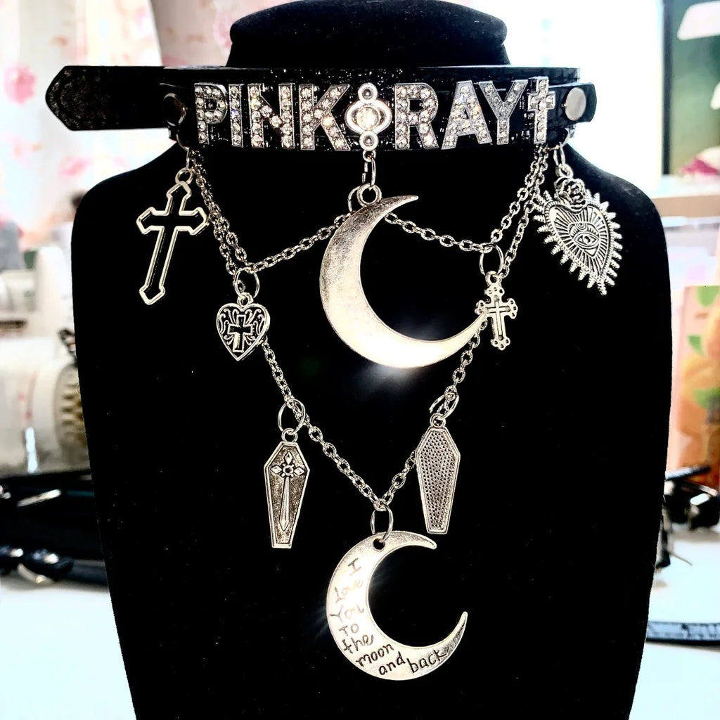 Customize Choker-PINKRAY Double Moon Gothic Choker