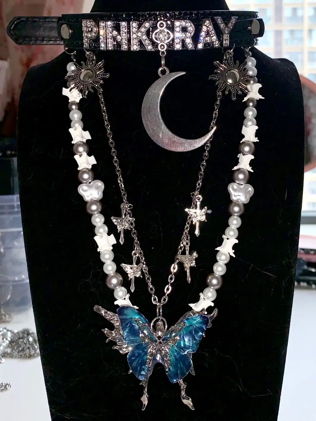 Personalizza Choker-PINKRAY Moon Butterfly Gothic Choker
