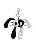 Y2K Punk Anti-Cony Skeleton Rabbit Plush Keyring - Black & White "Yin Yang" Edition Bag Charm with Spikes