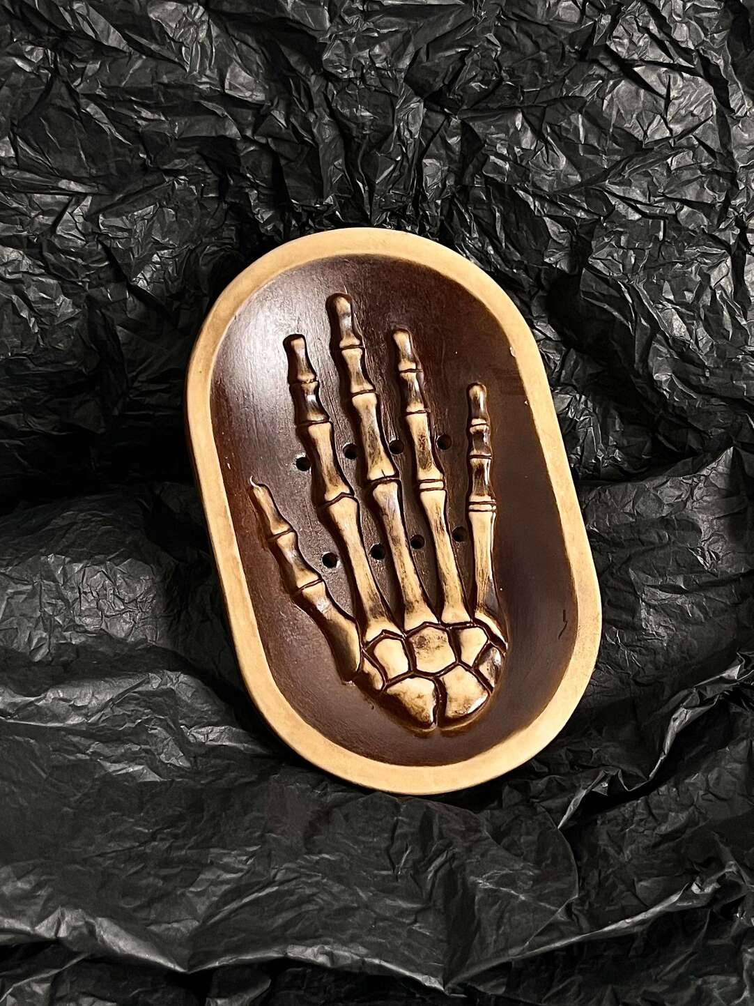 Ghost Hand Soap Holder | Dark Punk Creative Home Niche Design Soap Dish Tray Storage · Brown