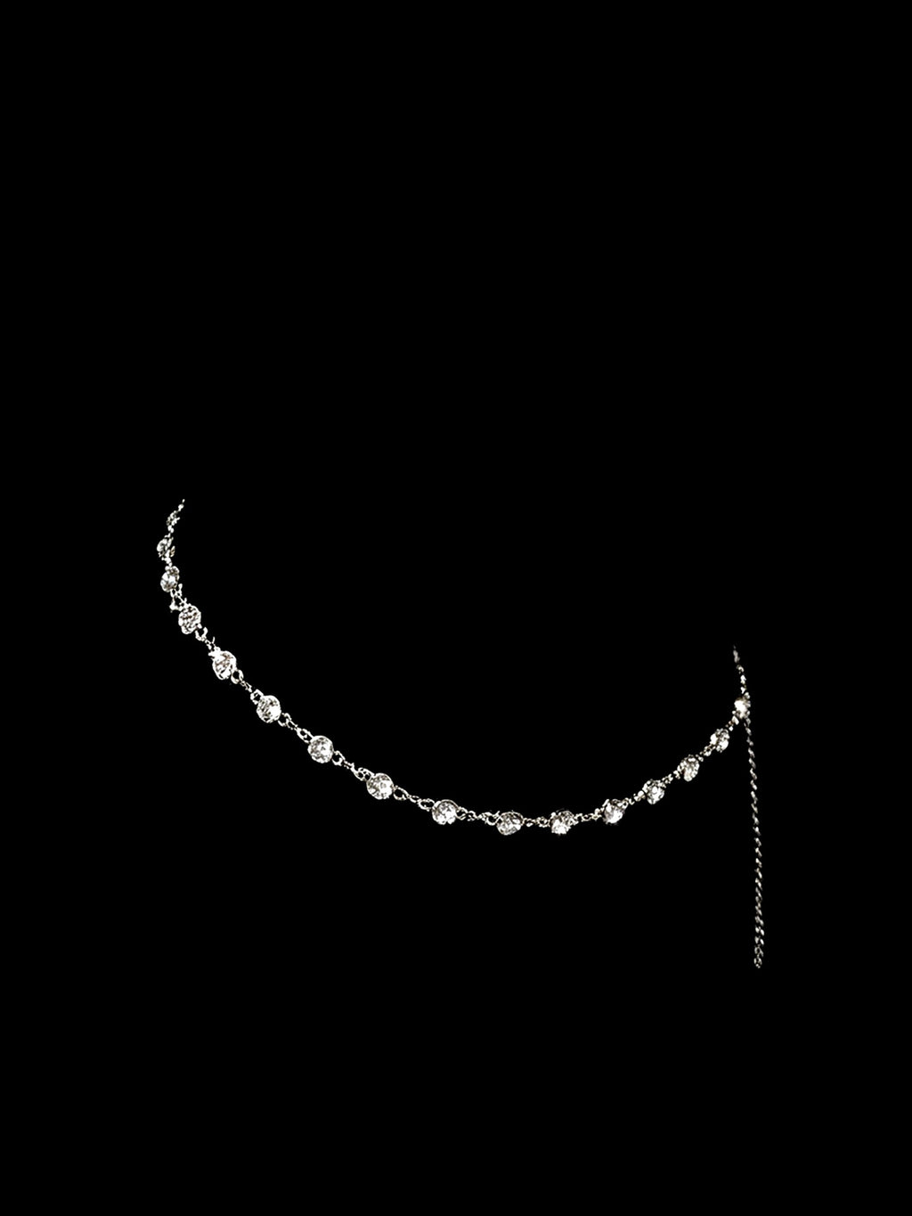 Baroque Pendant - Rhinestone Pearl with Body Chain product view 2 | Blackyyds
