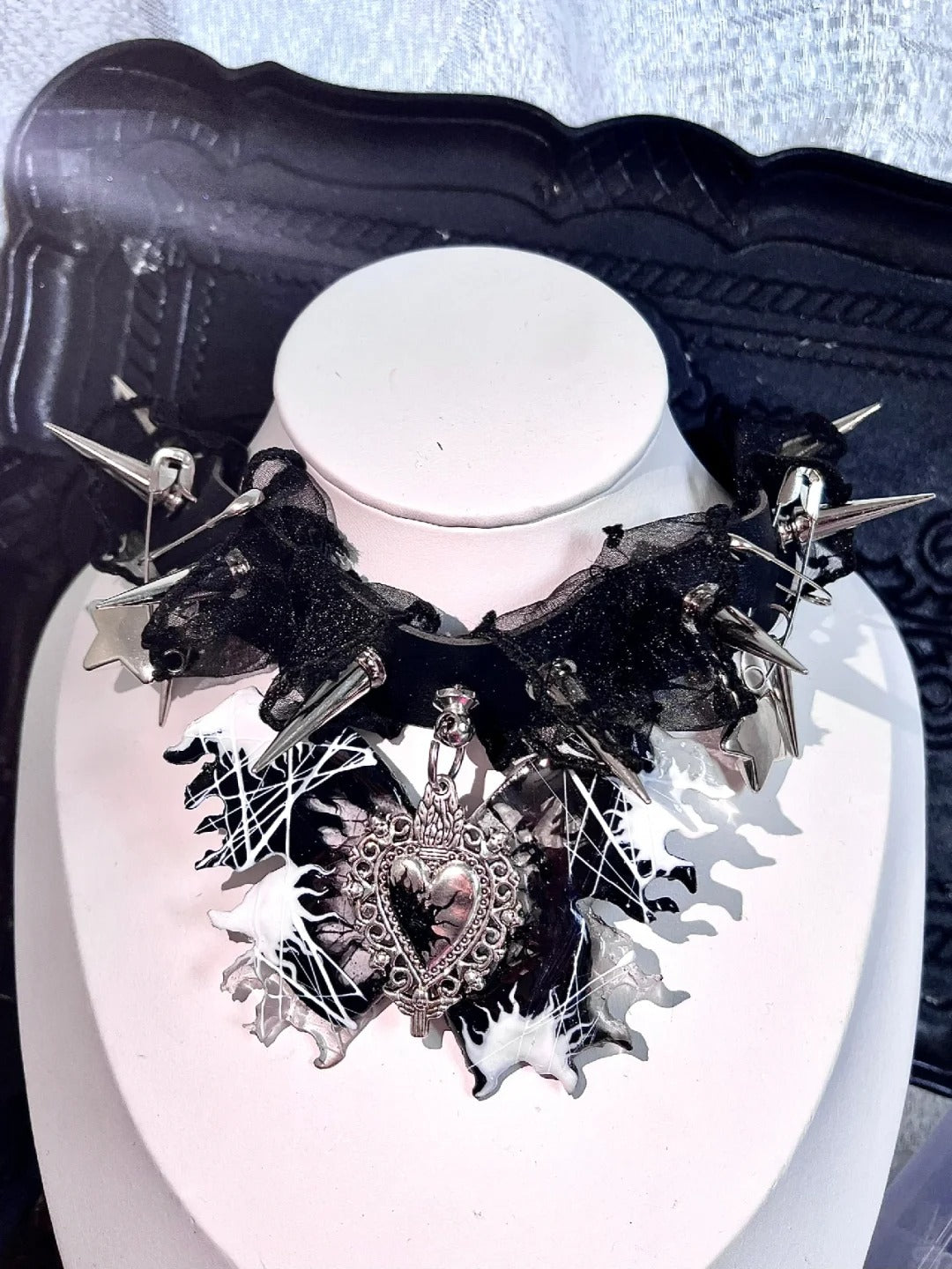 Authentic Butterfly Specimen Necklace - Dark Gothic Handcrafted Jewelry Butterfly Choker Necklace