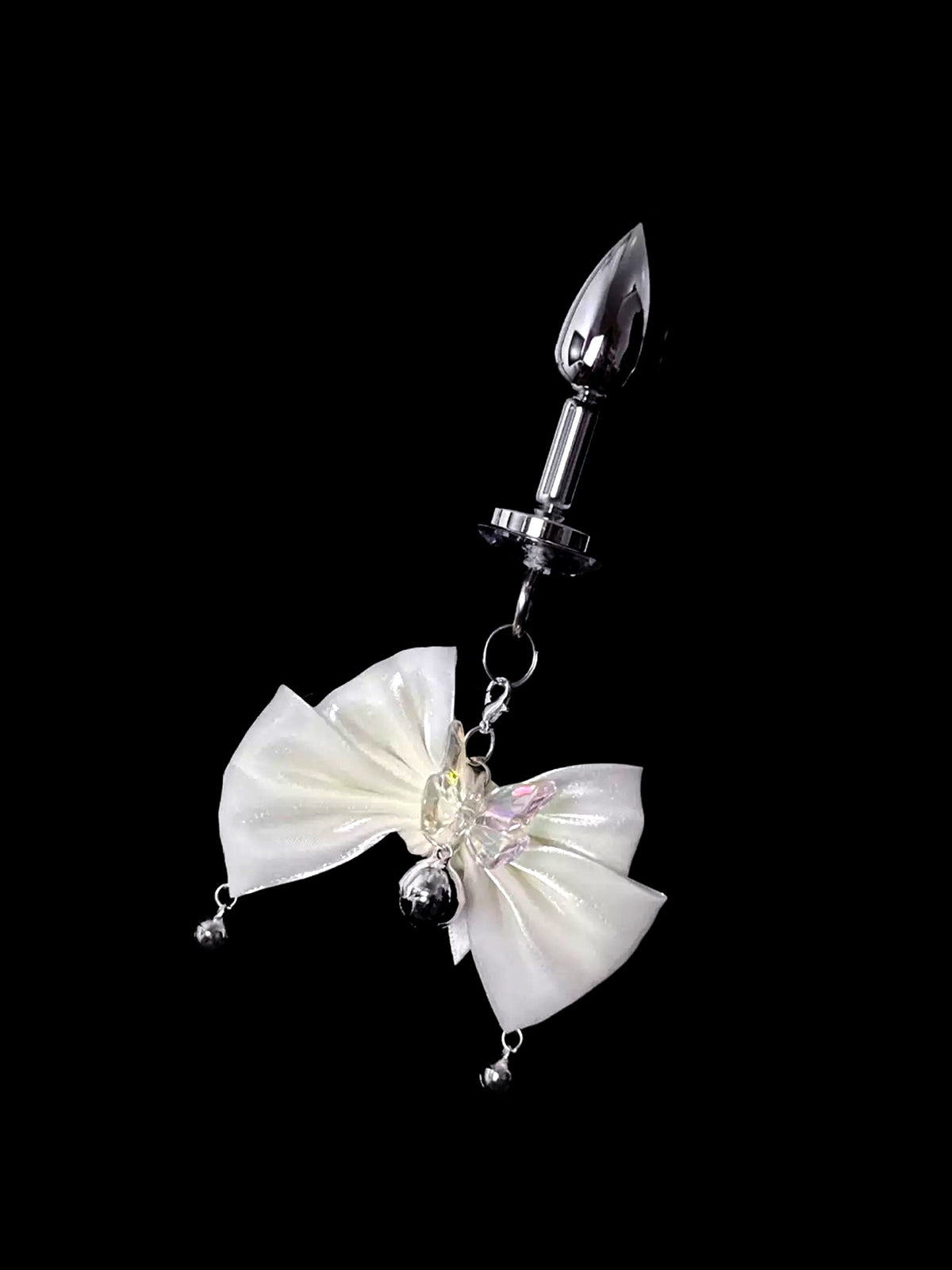 Cream Bow Bell Jewel Plug