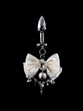Cream Bow Crystal Jewel Plug
