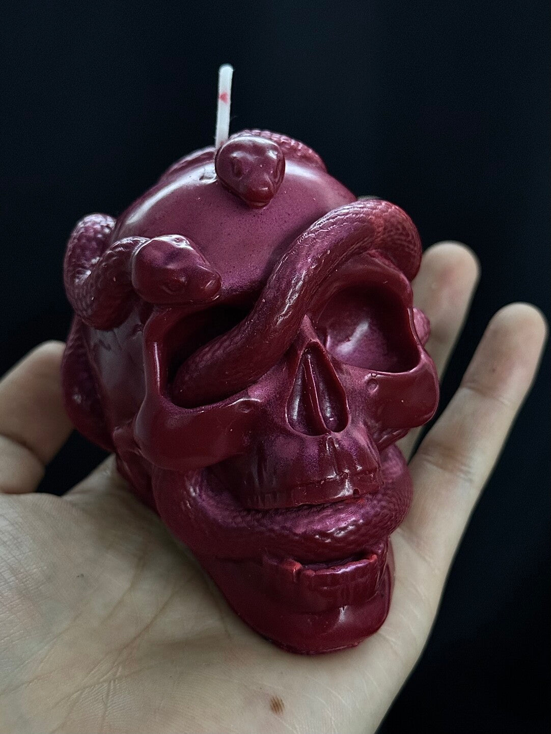 Purple Skull & Serpent Candle | Handmade Gothic Punk Aromatherapy Low-Temp Wax Decor
