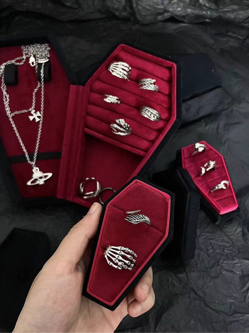 Velvet Coffin Jewelry Box | Punk Goth Necklace Ring Ornament Jewelry Velvet Storage Box