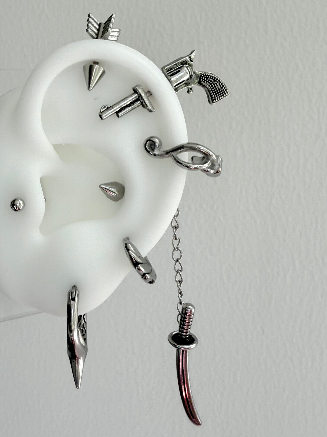 Titanium Steel Studs Ear Cuffs & Hoops