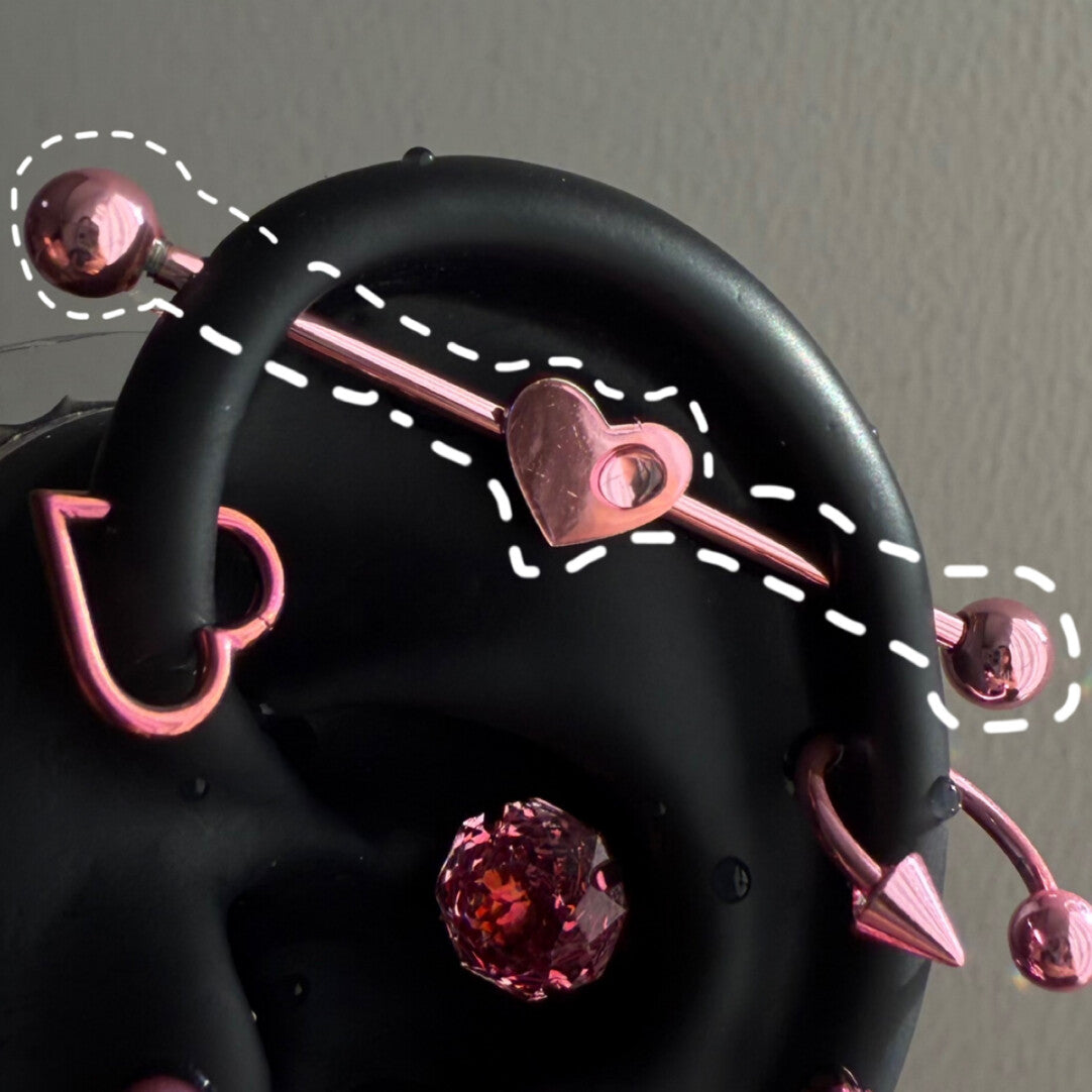 Pink Electroplated Titanium Steel Ear Cuffs, Hoops & Ear Chains - Titanium Alloy & Zirconia Ear Studs