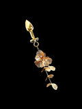 Gold-Tone Flower Pendant Jewel Plug