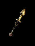 Gold-Tone Rhinestone Drop Jewel Plug
