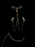Gothic Bell Choker - Gold Rhinestone with Body Chain — view 1