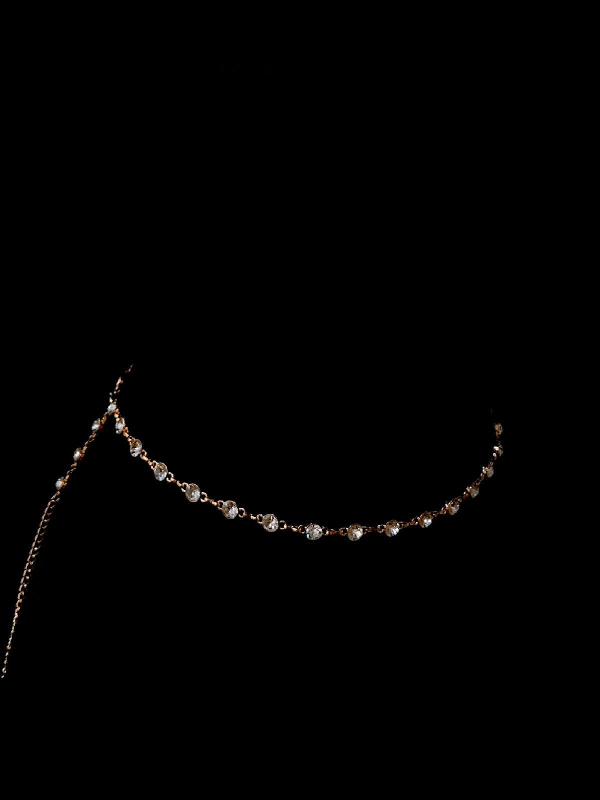 Gothic Bell Choker - Gold Rhinestone with Body Chain — view 7