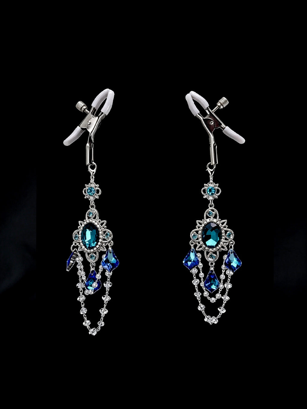 Gothic Blue Crystal Pendant - with Body Chain product view 5 | Blackyyds
