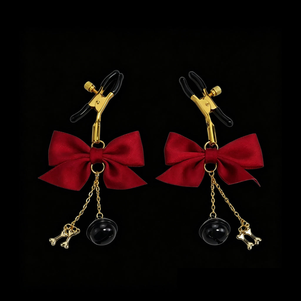 Gothic Bow Bell Bone Pendant - Multi-Color Clip Attachment | Blackyyds