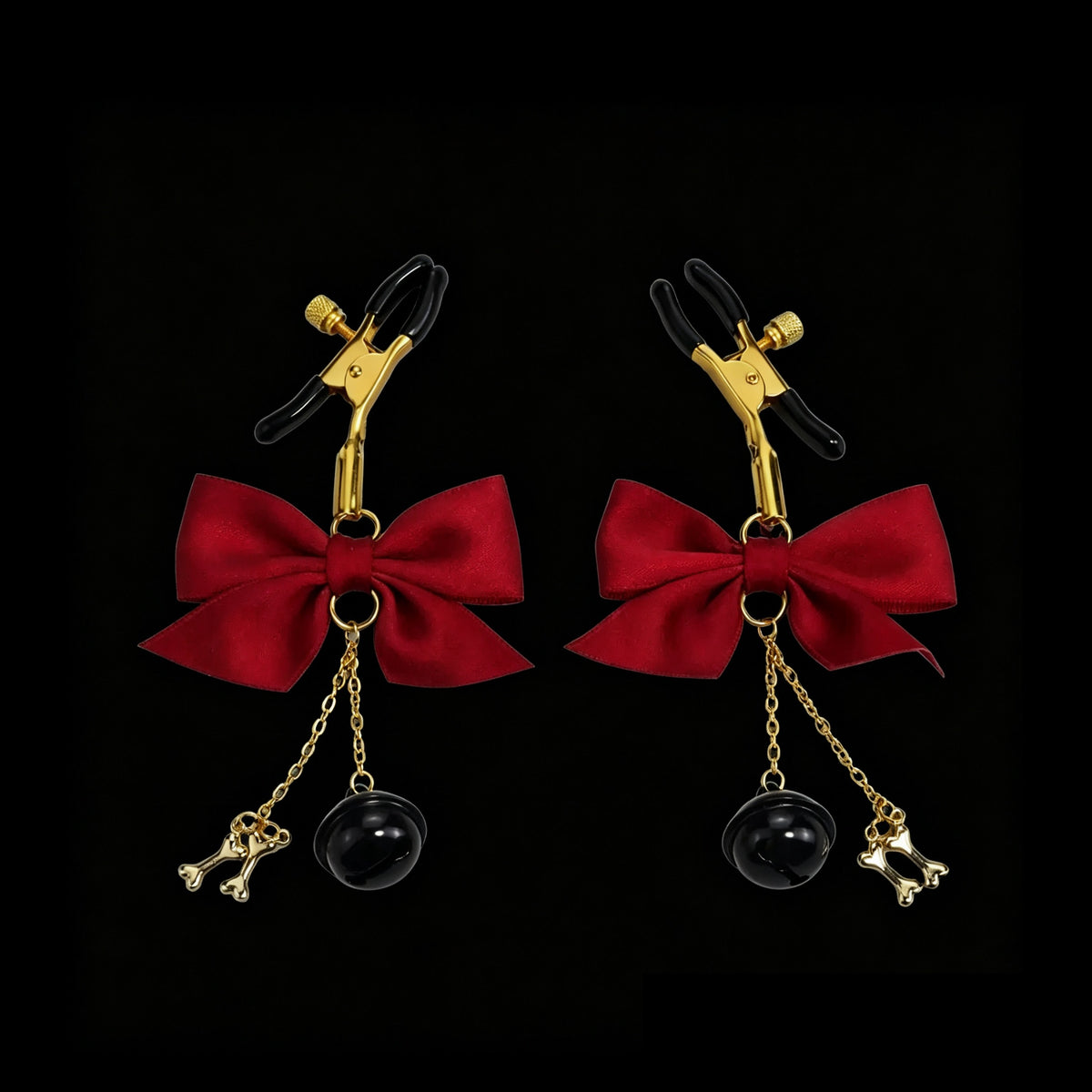 Gothic Bow Bell Bone Pendant - Multi-Color Clip Attachment | Blackyyds