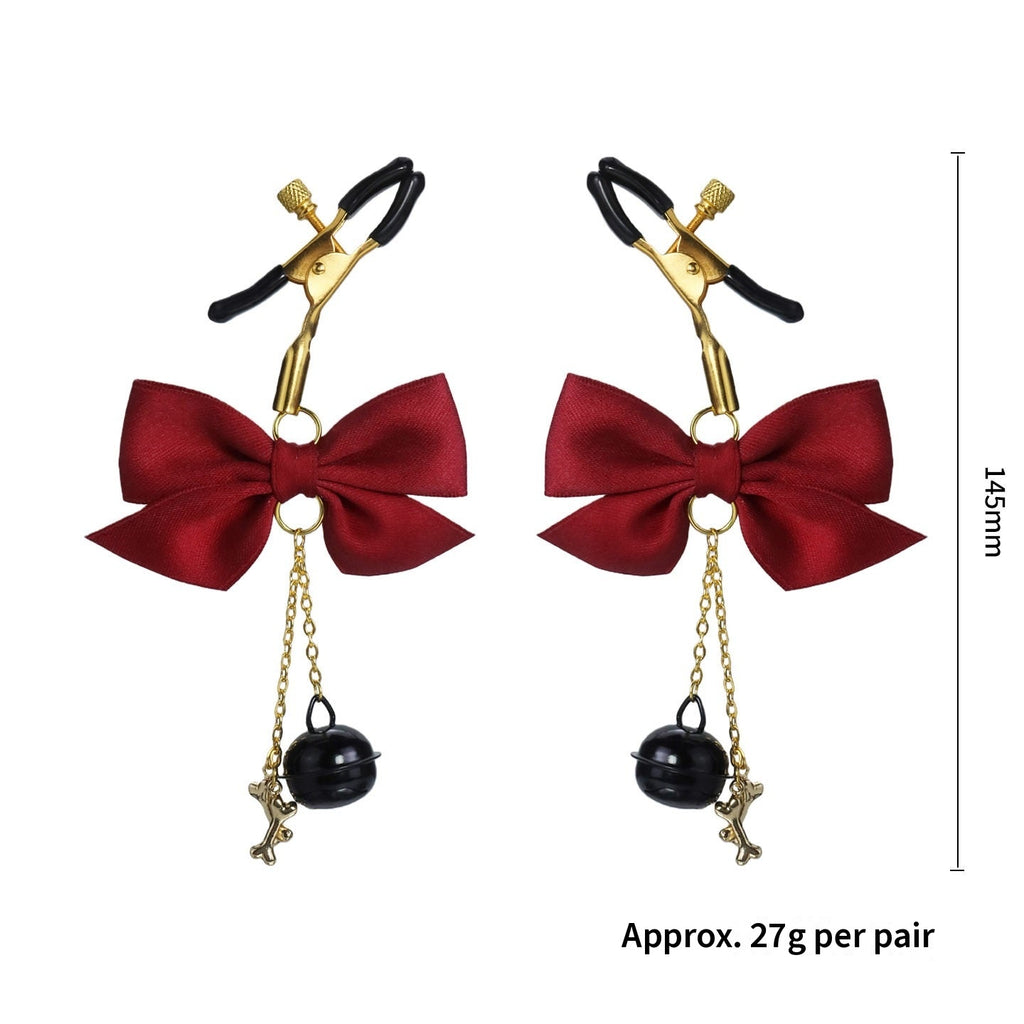 Gothic Bow Bell Bone Pendant - Multi-Color Clip Attachment close-up detail | Blackyyds
