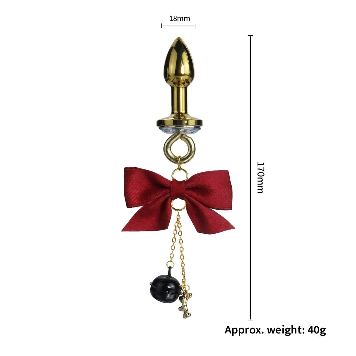 Gothic Bow Bell Bone Pendant - Multi-Color Clip Attachment gothic jewelry product view 2 | Blackyyds