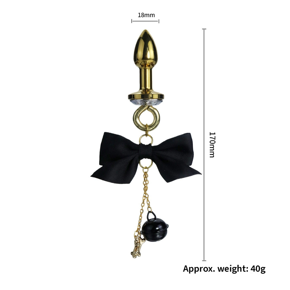 Gothic Bow Bell Bone Pendant - Multi-Color Clip Attachment gothic jewelry detail shot | Blackyyds