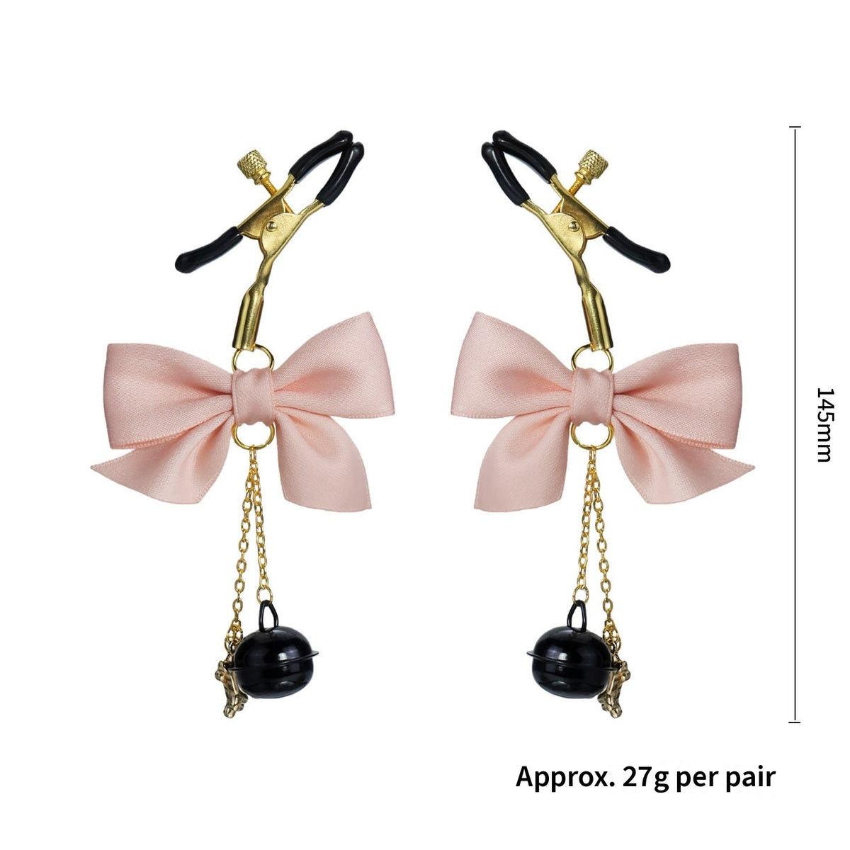 Gothic Bow Bell Bone Pendant - Multi-Color Clip Attachment product view 3 | Blackyyds