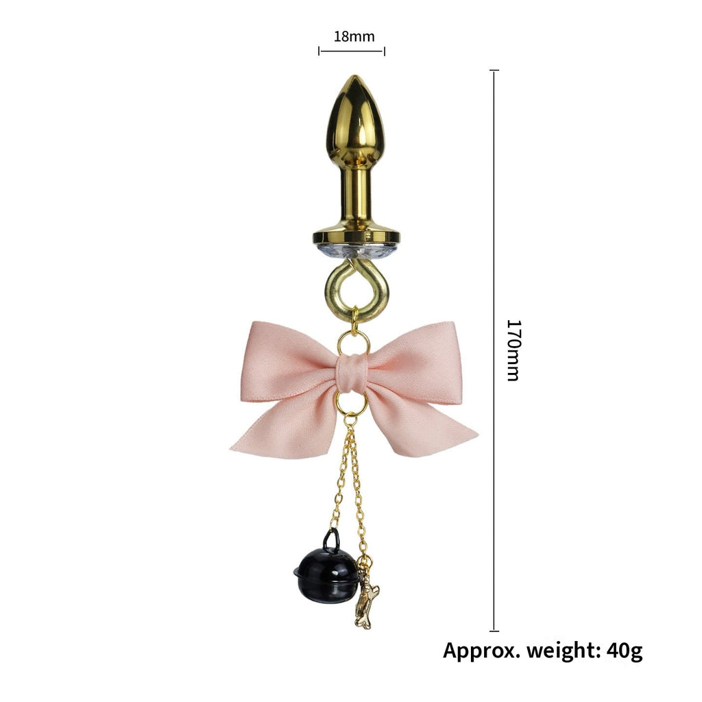 Gothic Bow Bell Bone Pendant - Multi-Color Clip Attachment gothic jewelry product view 4 | Blackyyds