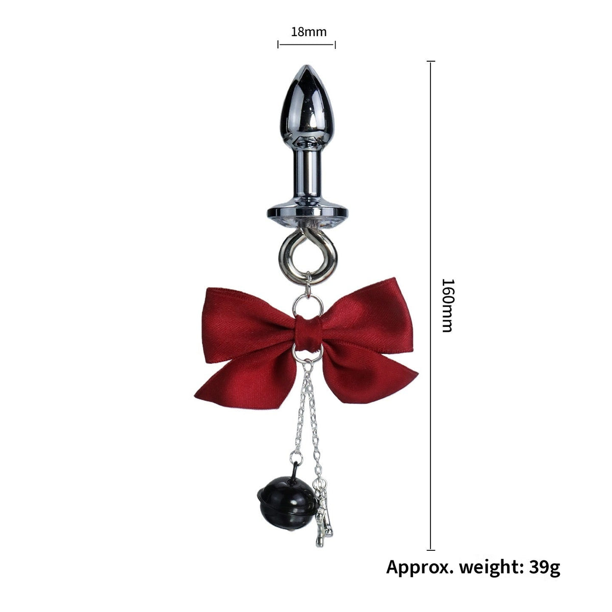 Gothic Bow Bell Bone Pendant - Multi-Color Clip Attachment product view 5 | Blackyyds