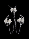 Gothic Bow Bell Choker - Rhinestone with Body Chain | Blackyyds