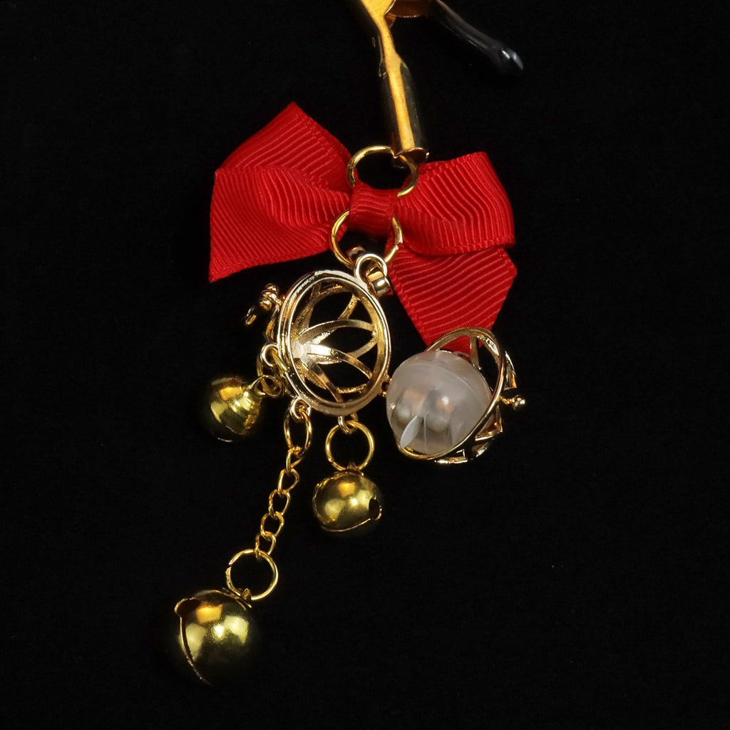 Gothic Bow Bell Pendant - Multi-Color Clip Attachment gothic jewelry product view 2 | Blackyyds
