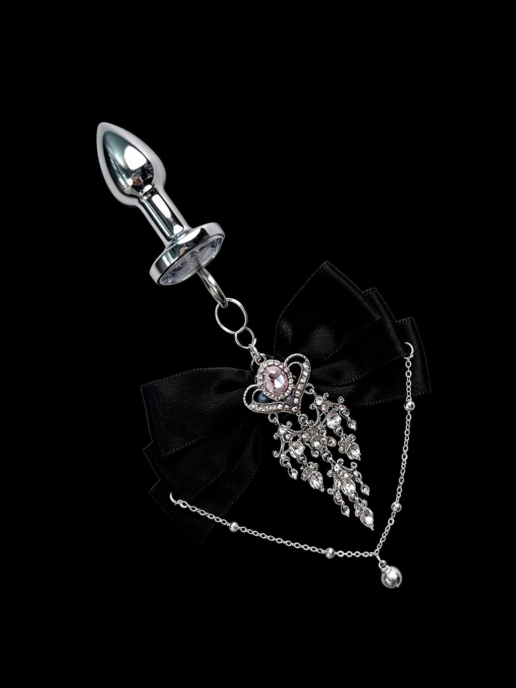 Gothic Bow Choker - Multi-Color Rhinestone with Body Chain — view 1 alternate view 6 | Blackyyds