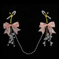 Gothic Bow Flower Chain Pendant - Metal Chain Detail - gothic necklace | Blackyyds
