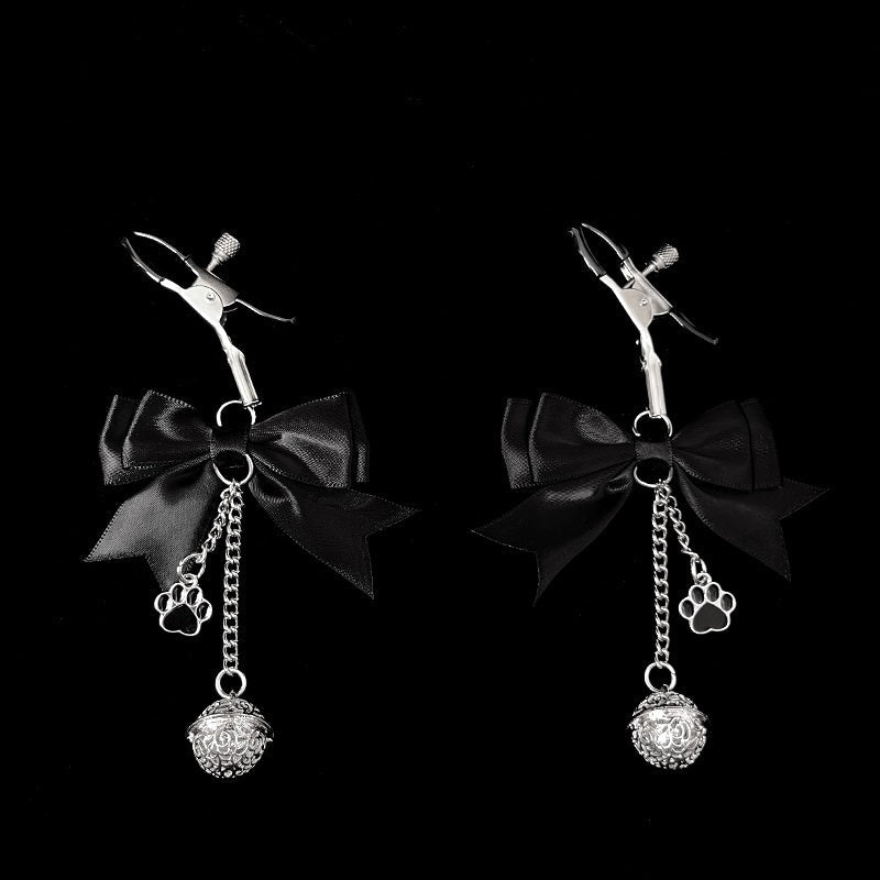 Gothic Bow Paw Tag Bell Pendant - Black - gothic necklace | Blackyyds
