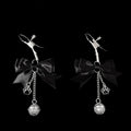 Gothic Bow Paw Tag Bell Pendant - Black - gothic necklace | Blackyyds