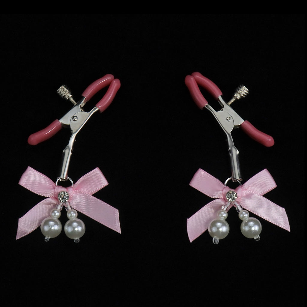 Gothic Bow Pendant - Multi-Color Pearl Clip Attachment - gothic necklace | Blackyyds