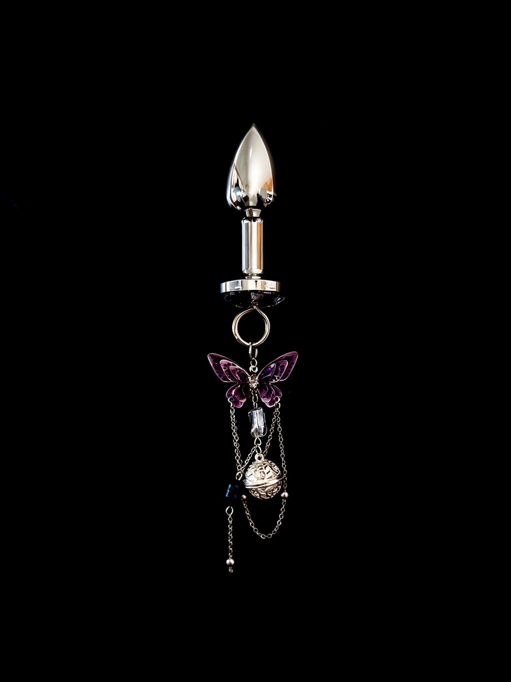 Gothic Butterfly Bell Choker - Zircon with Body Chain — view 5