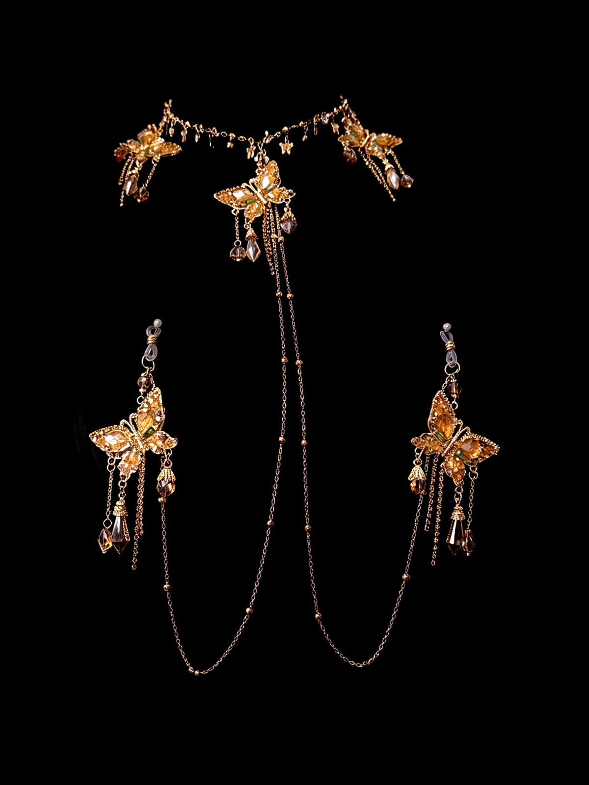 Gothic Butterfly Choker - with Body Chain | Alt Fashion Collar — view 3