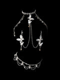 Gothic Butterfly Choker - Rhinestone with Body Chain | Blackyyds
