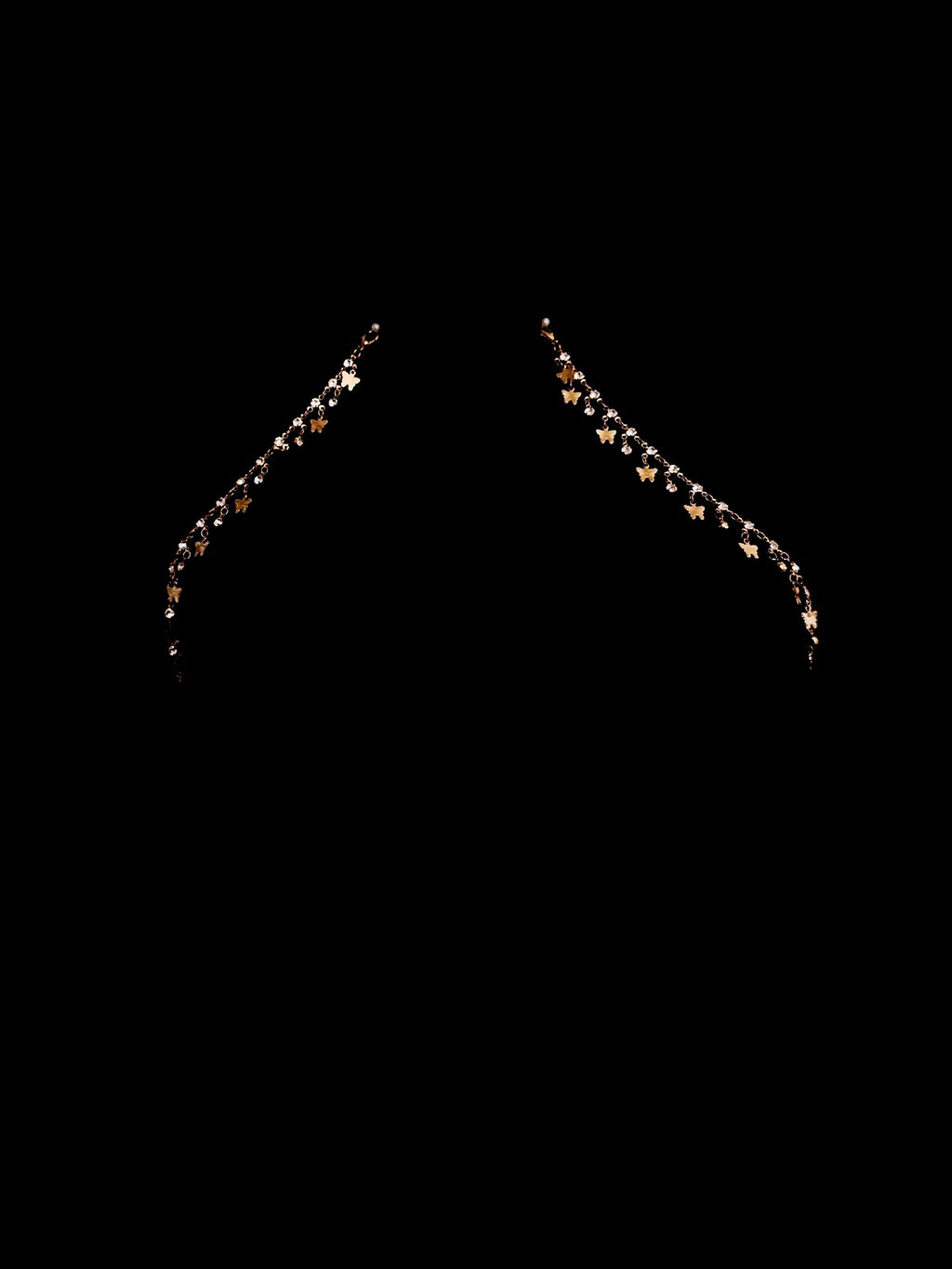 Gothic Butterfly Choker - Rhinestone with Body Chain waist chain product view 4 | Blackyyds