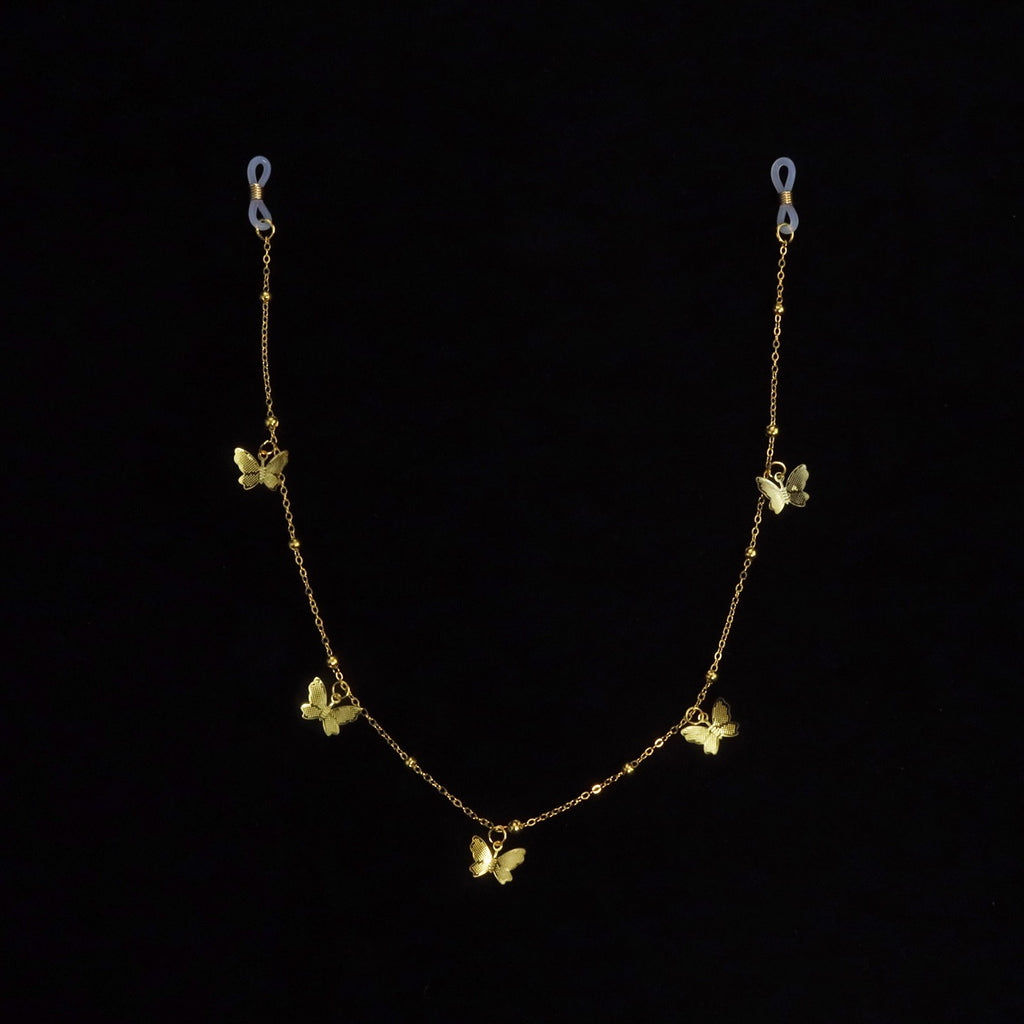 Gothic Butterfly Metal Chain Pendant - Gold-and-Silver angle view | Blackyyds